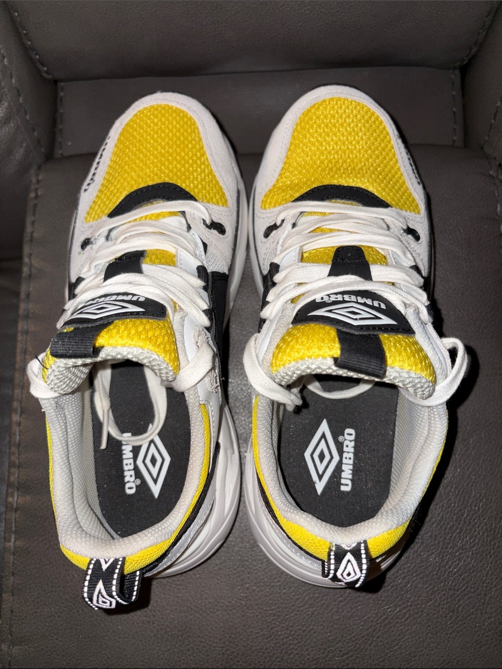 Umbro Kids Yellow, Black & White Athletic Sneakers